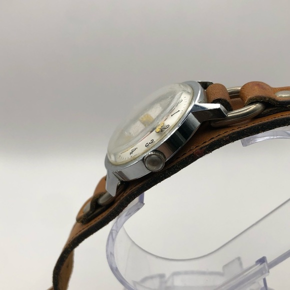 Disney Timex Vintage Mickey Mouse Unisex Watch Brown Band (Needs Battery) Works